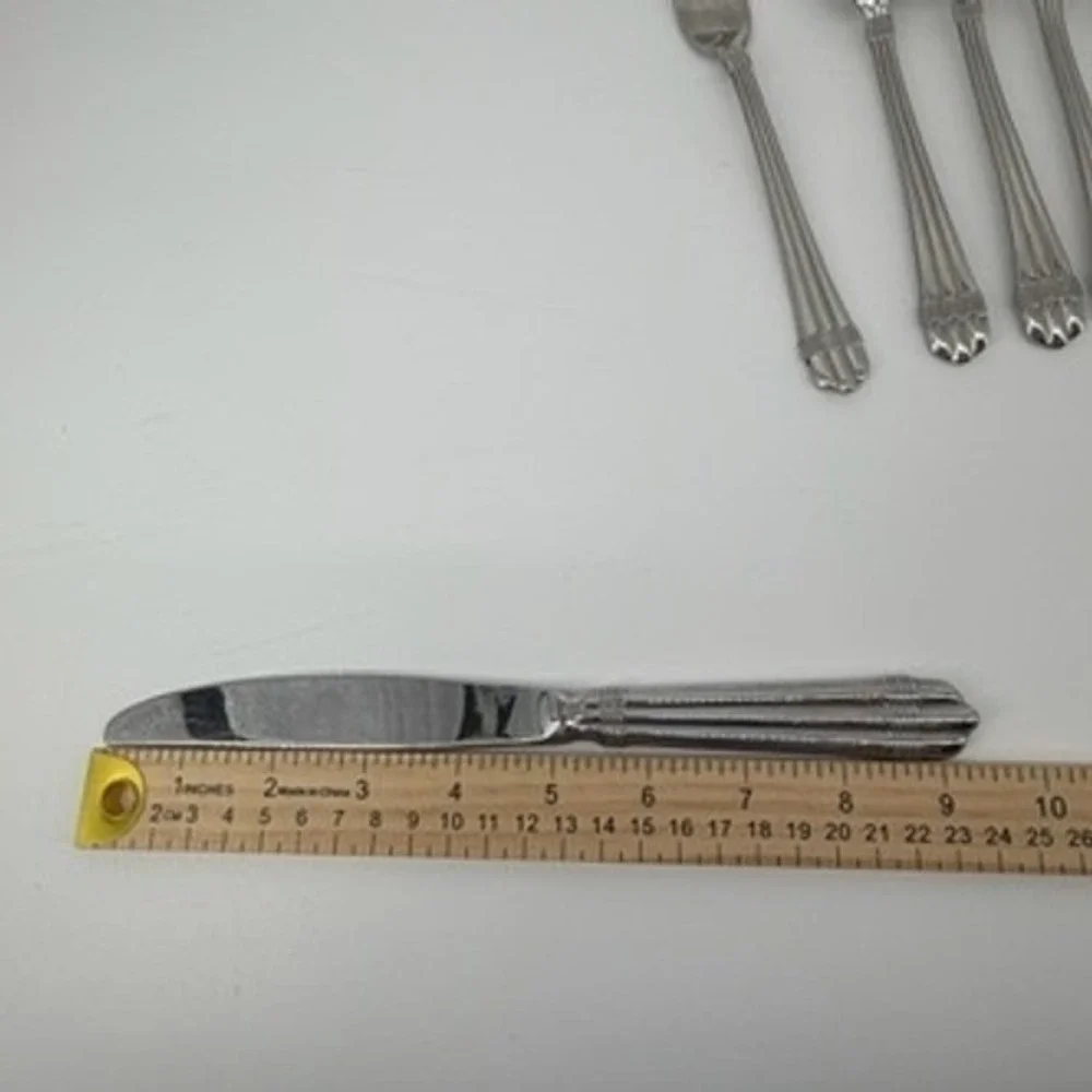 Odyssey Hampton Silversmiths‎ 715 Stainless Flatware Set 5 Forks 4 Knives Korea